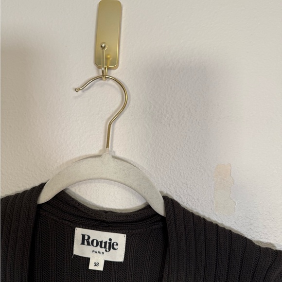 Rouje Paris Augustine Gray ribbed cap sleeve Sweater top Women’s Sz 38/6 - Picture 6 of 6
